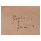 Gracie Allen and George Burns signature slip