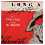 Framed Rita Hayworth signed sheet music