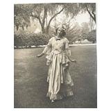 Girl in garden vintage photo