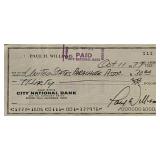 Paul Williams signed 1977 check