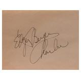 Ventriloquist Edgar Bergen signature slip