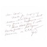 Comedian Jonathan Winters signed personal letter