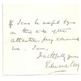Limerick Writer Edward Lear signed handwritten...