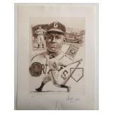 Buck Leonard Artwork. Artist Signed Hors...