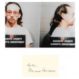 Pee-Wee Herman Signed Card