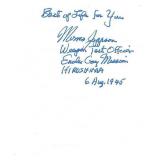 Hiroshima Bomber Morris Jeppson Signed Letter