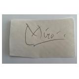 Joan Mir³ signed cut