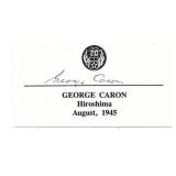 Enola Gay Airman George R Caron Signed Card