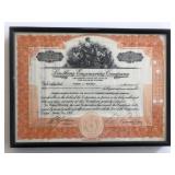 Framed Lindberg Engineering Company Stock...