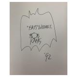 Bob Kane Batman hand drawn signed sketch