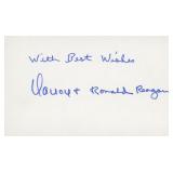 Nancy and Ronald Reagan signature cut