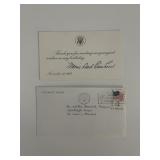 1960 Mamie Doud Eisenhower signed thank you card