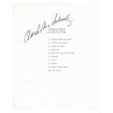 Charles Schulz signed list of Charlie Brown...