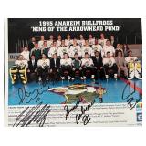 1995 Anaheim Bullfrogs signed team photo