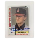 John McNamara signed baseball card