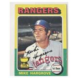 Texas Rangers Mike Hargrove signed  1975 Topps...