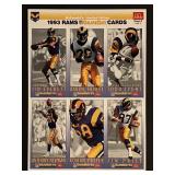 1993 Rams Football Uncut Card Sheet