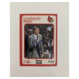 Denny Crum signed basketball card