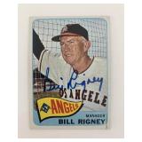 Bill Rigney signed baseball card