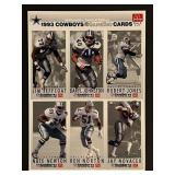 1993 Dallas Cowboys Uncut Card Sheet