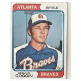 Atlanta Braves Chuck Goggin signed 1974 Topps...