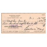 Barbara Marx signed check
