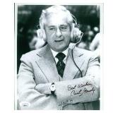 Sportscaster Curt Gowdy signed photo. JSA...