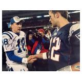 Tom Brady / Peyton Manning facsimile signed photo