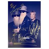 ZZ Top facsimile band signed photo
