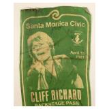 Cliff Richard 1981 Backstage Pass