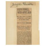 Rare Joseph Pennell original signature and...