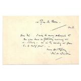 James A. McNeill Whistler signed letter