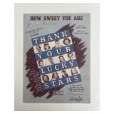Bette Davis signed Thank Your Lucky Stars sheet...
