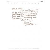 Eric Sloan handwritten signed letter