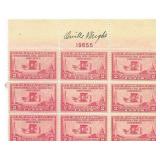 Orville Wright Signed Stamp Block