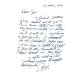 Enola Gay Pilot Paul W Tibbets Signed Letter