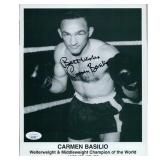 Carmen Basilio Signed 8x10 Cardstock Photo