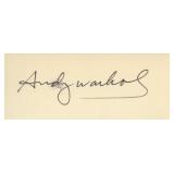 Artist Andy Warhol original signature