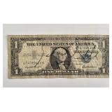 Salvador Dali signed 1957 dollar bill