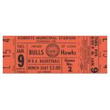1968 Chicago Bulls vs. St. Louis Hawks unused...