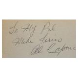 Gangster Al Capone signature slip