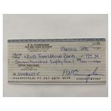 Astronaut Walter Cunningham signed check