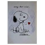 Snoopy Charles Schulz original signed drawing