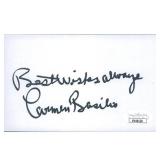 Carmen Basilio Signed 3x5 Index Card
