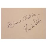 Clark Gable and Vivien Leigh signature slip