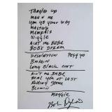 Bob Dylan Signed Set List