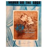 Randolph Scott signed sheet music
