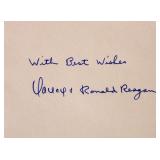 Nancy & Ronald Reagan signature slip