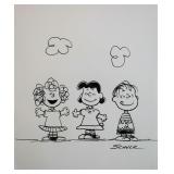 Peanuts Charles Schulz signed cartoon sketch