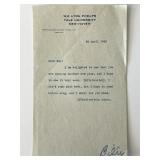 Yale Professor W.M. Lyon Phelps signed note